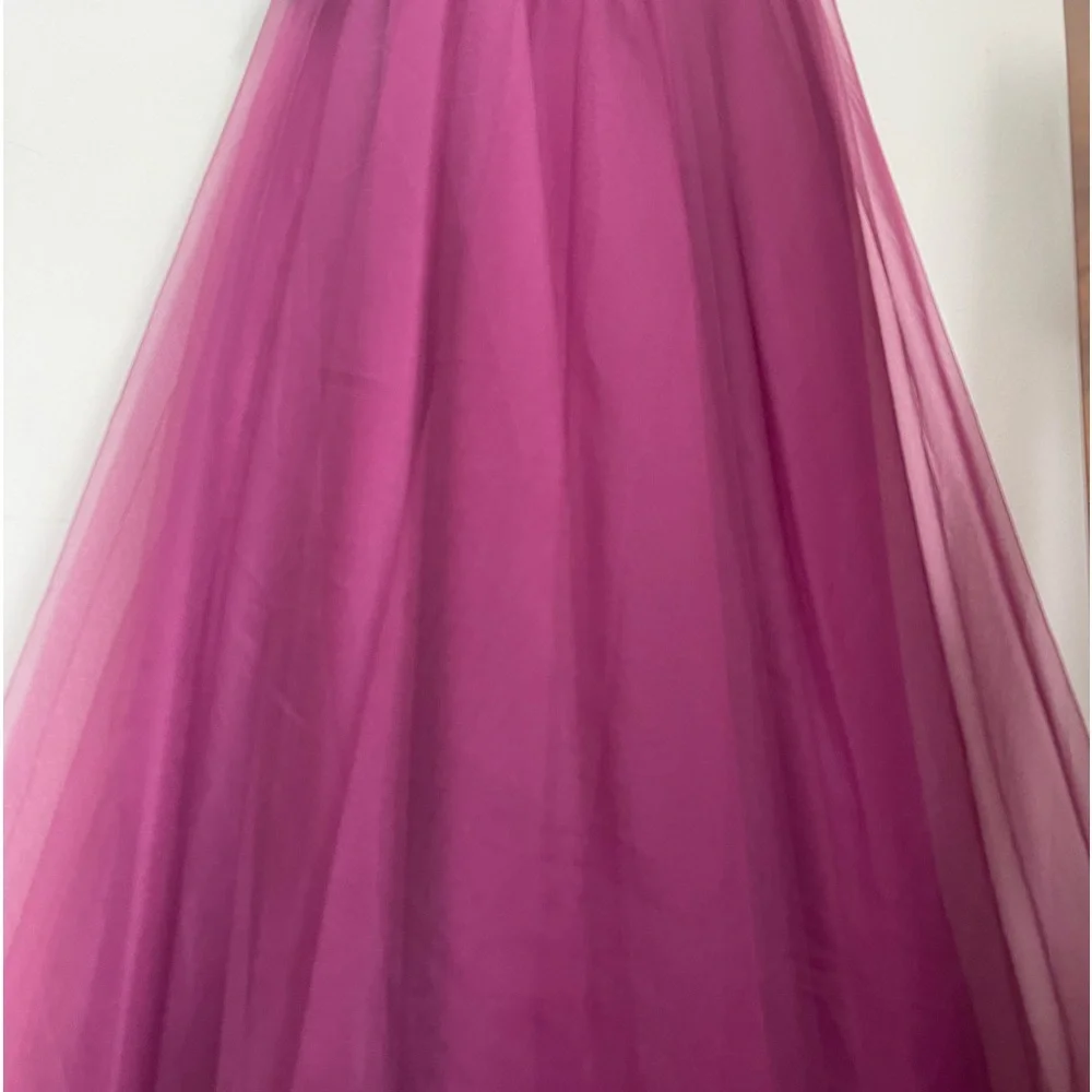 NWT Azazie raspberry PROM tulle dress - Picture 2 of 9